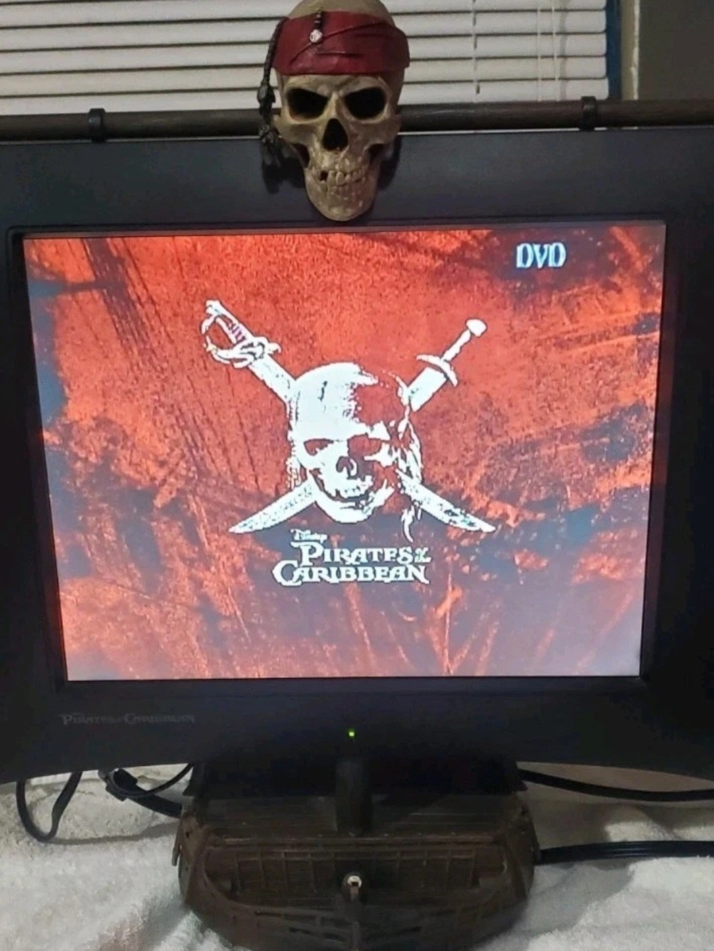 Pirates of the Caribbean DVD Display — Red Skull Graphic